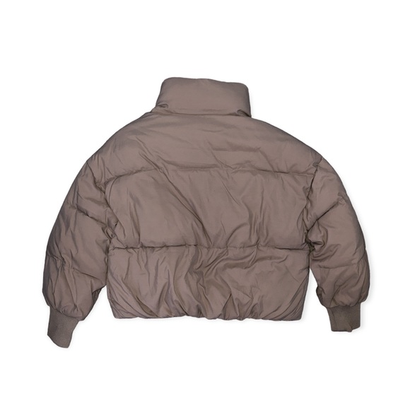 SHEIN Khaki Drop Shoulder Zip Up Puffer Jacket - Picture 2 of 9